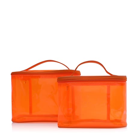 [I-00000140435] Organizer Bags with Handle Set - 2 pcs - Orange
