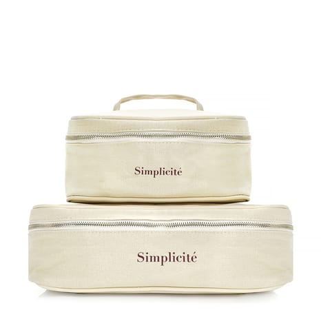 [AC-00006827] Luggage Organizing Bag with Handle - Beige - 2 pcs