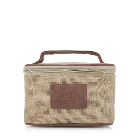 Small Jute Multipurpose Travel Organizer - Brown