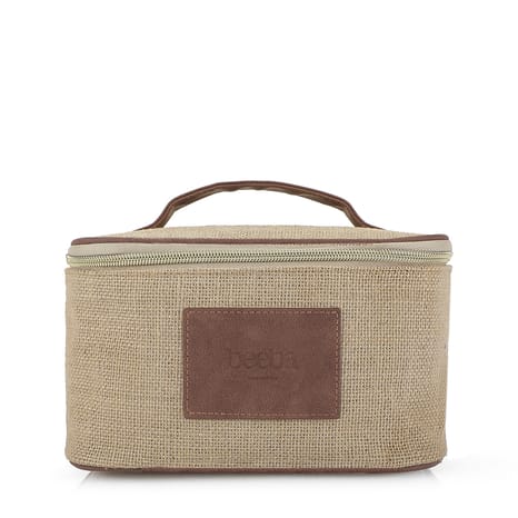 [I-00000090540] Medium Jute Multipurpose Travel Organizer - Brown