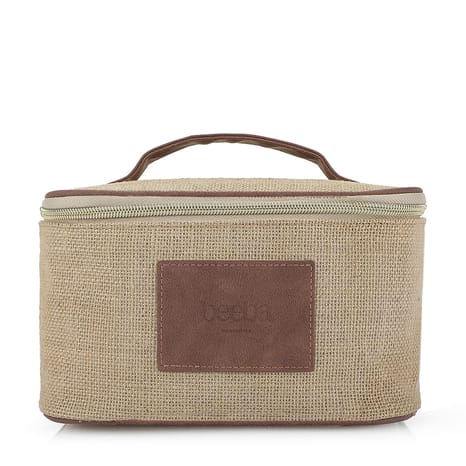 Large Jute Multipurpose Travel Organizer - Brown