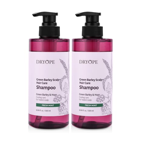 Fresh Mint Green Barley Scalp & Hair Care Shampoo - 2x500ml